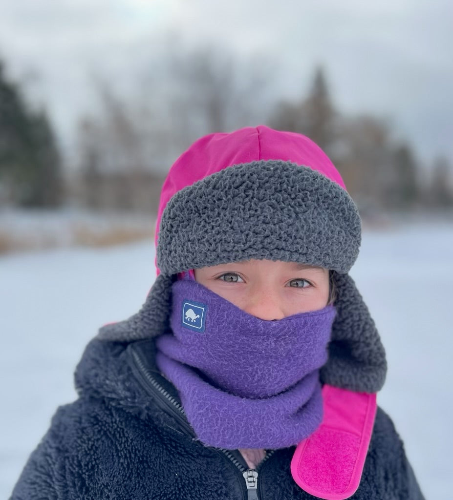 Cozy winter hat and neck warmer set for children, perfect for snowy outdoor fun