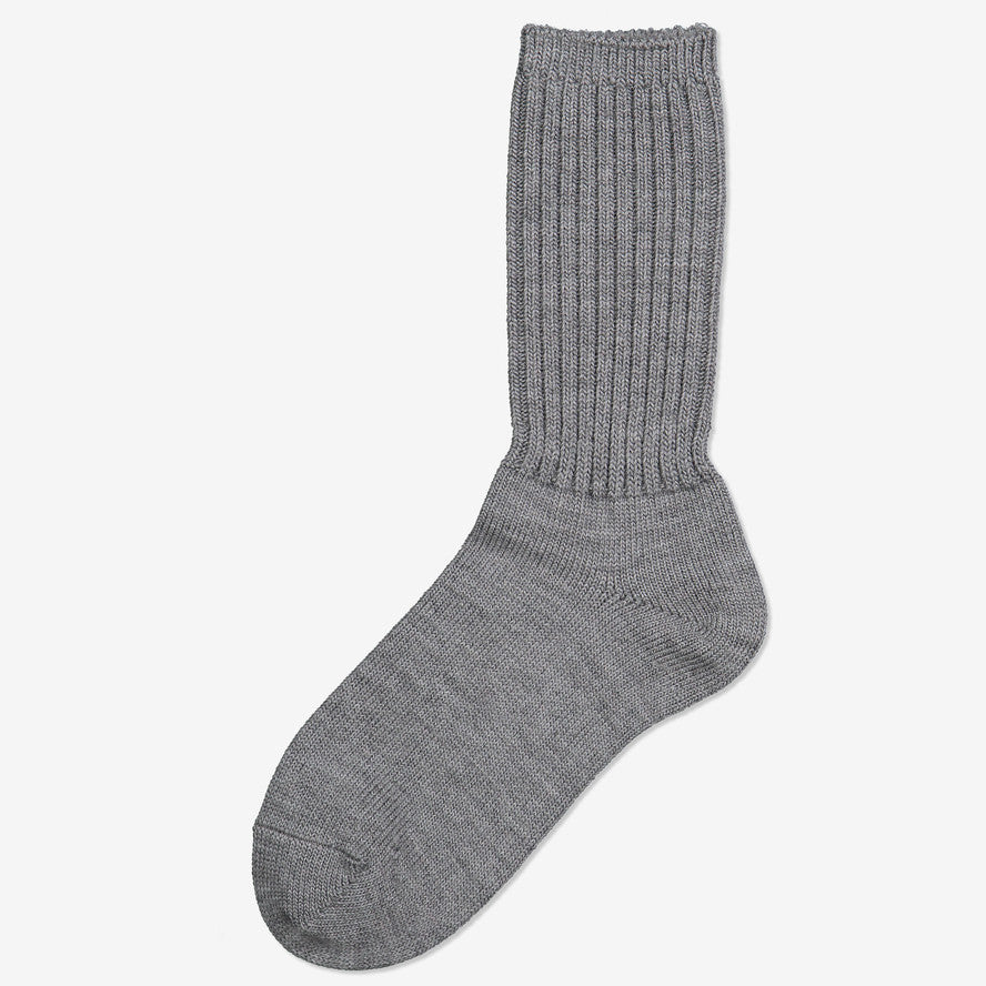 Kids Medium Thick Rib Wool Socks | Polarn O. Pyret #color_grey-melange
