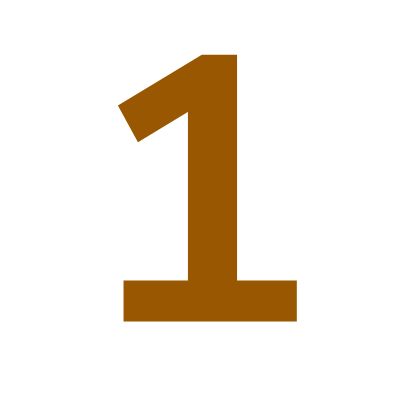 Brown number '1' on a white background