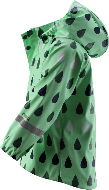 Kids Waterproof Vesi Printed Raindrop Rain Jacket - Unlined, PU | Reima