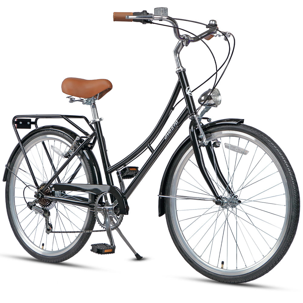 AVASTA 26" 6 Speed Hybrid Cruiser Black Tires Bike - Astrid