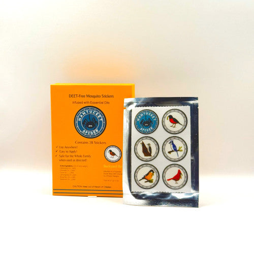Mosquito Repelling Stickers, Made with Essentials Oils | Nantucket Spider | #color_backyard-birds