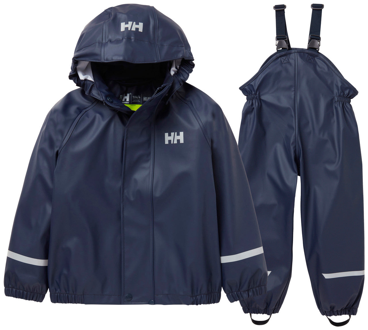 Kids Waterproof Bergen 2.0 Rain Set – Jacket & Bibs, PU| Helly Hansen #color_navy