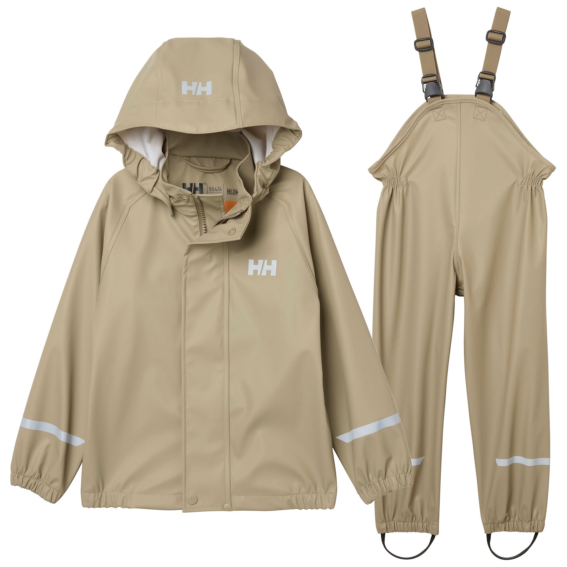 Kids Waterproof Bergen 2.0 Rain Set – Jacket & Bibs, PU| Helly Hansen #color_pebble