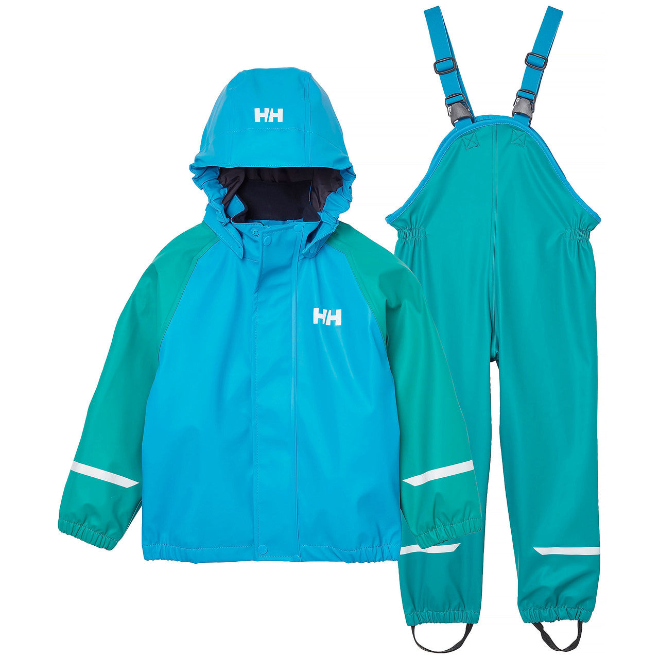 Kids Fleece-Lined Waterproof Bergen 2.0 Rain Set – Jacket & Pants, Lined | Helly Hansen #color_signal-green