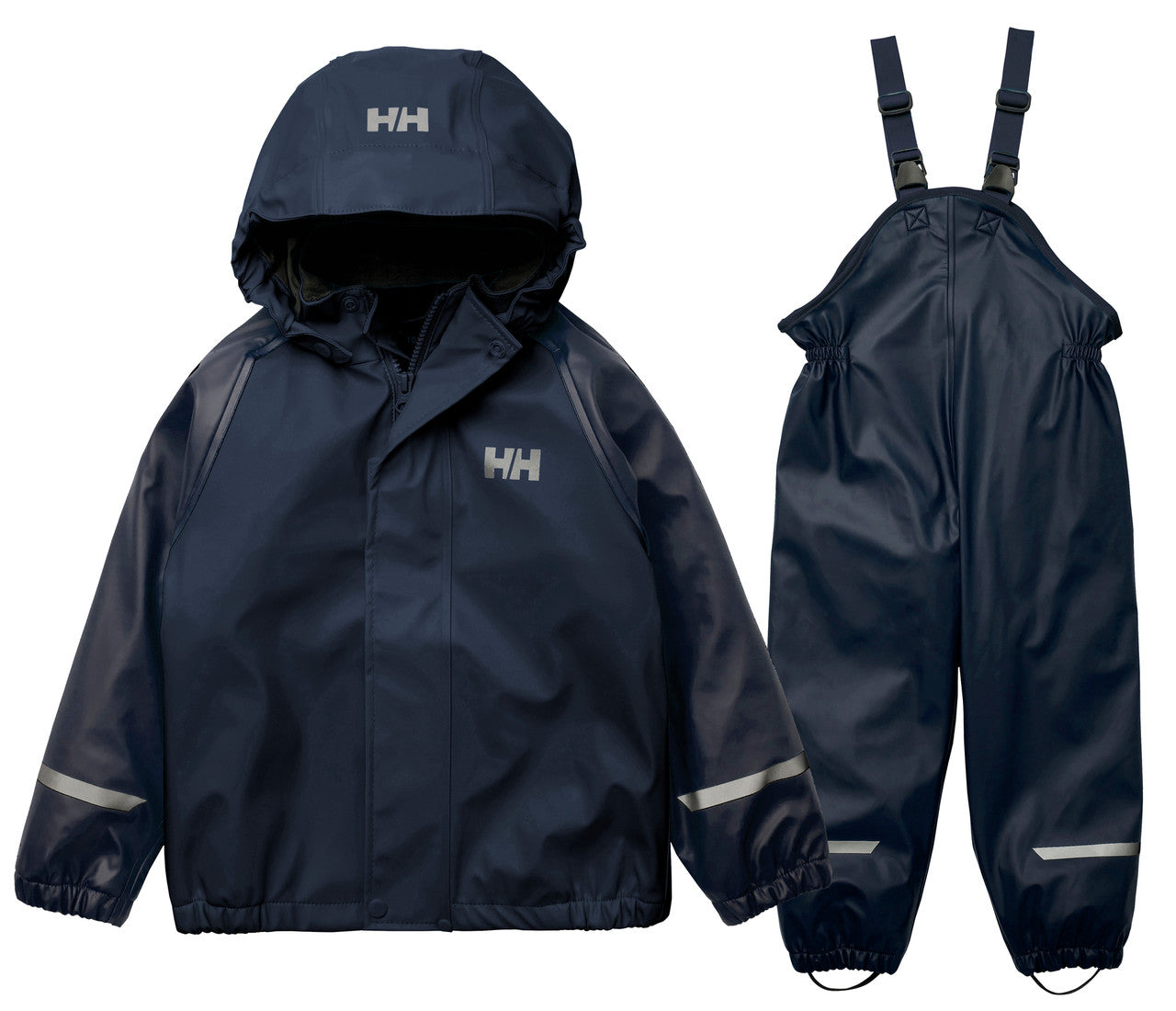Kids Fleece-Lined Waterproof Bergen 2.0 Rain Set – Jacket & Pants, Lined | Helly Hansen #color_navy