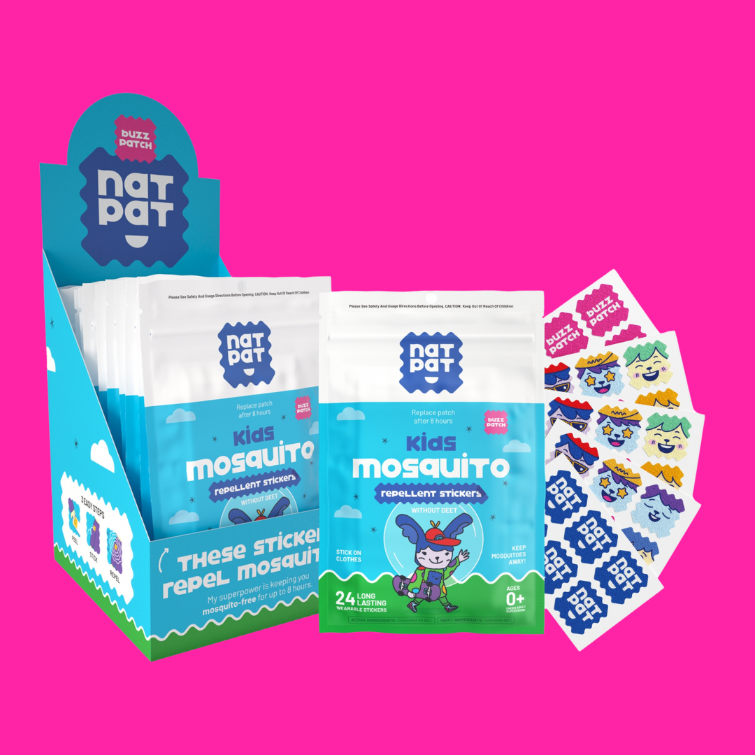 Kids Mosquito Repellent Stickers – NatPat BuzzPatch – 24 Pack