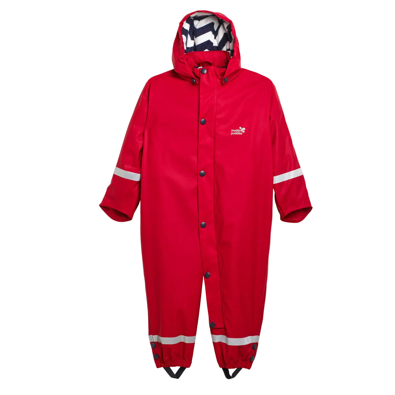 Kids Fleece Lined All-in-One Puddleflex Rain Suit - Waterproof, Warm, PU | Muddy Puddles #color_red