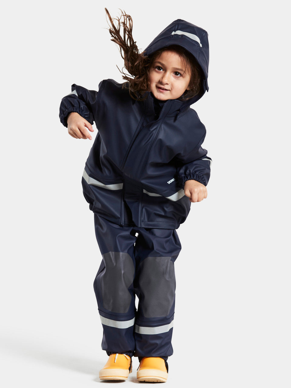 Kids Boardman Fleece Lined Rain Set – Waterproof, Fleece Lined, PU | Didriksons #color_navy