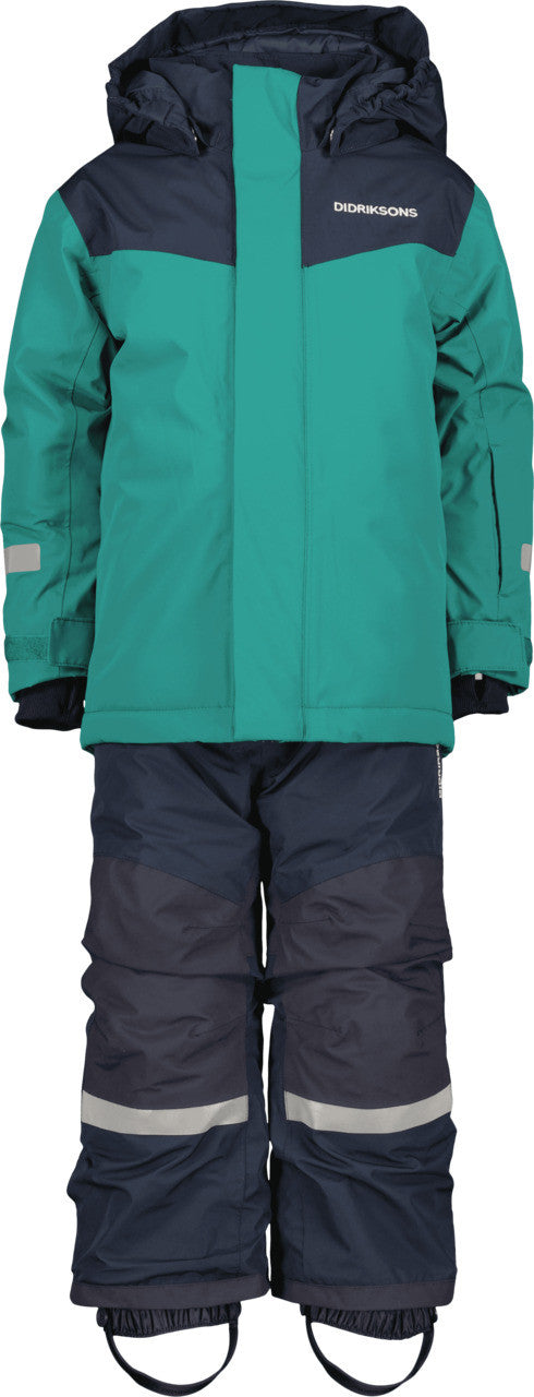 Kids Waterproof Skare Winter Set-Jacket and Snowpants – Insulated | Didriksons #color_petrol-green