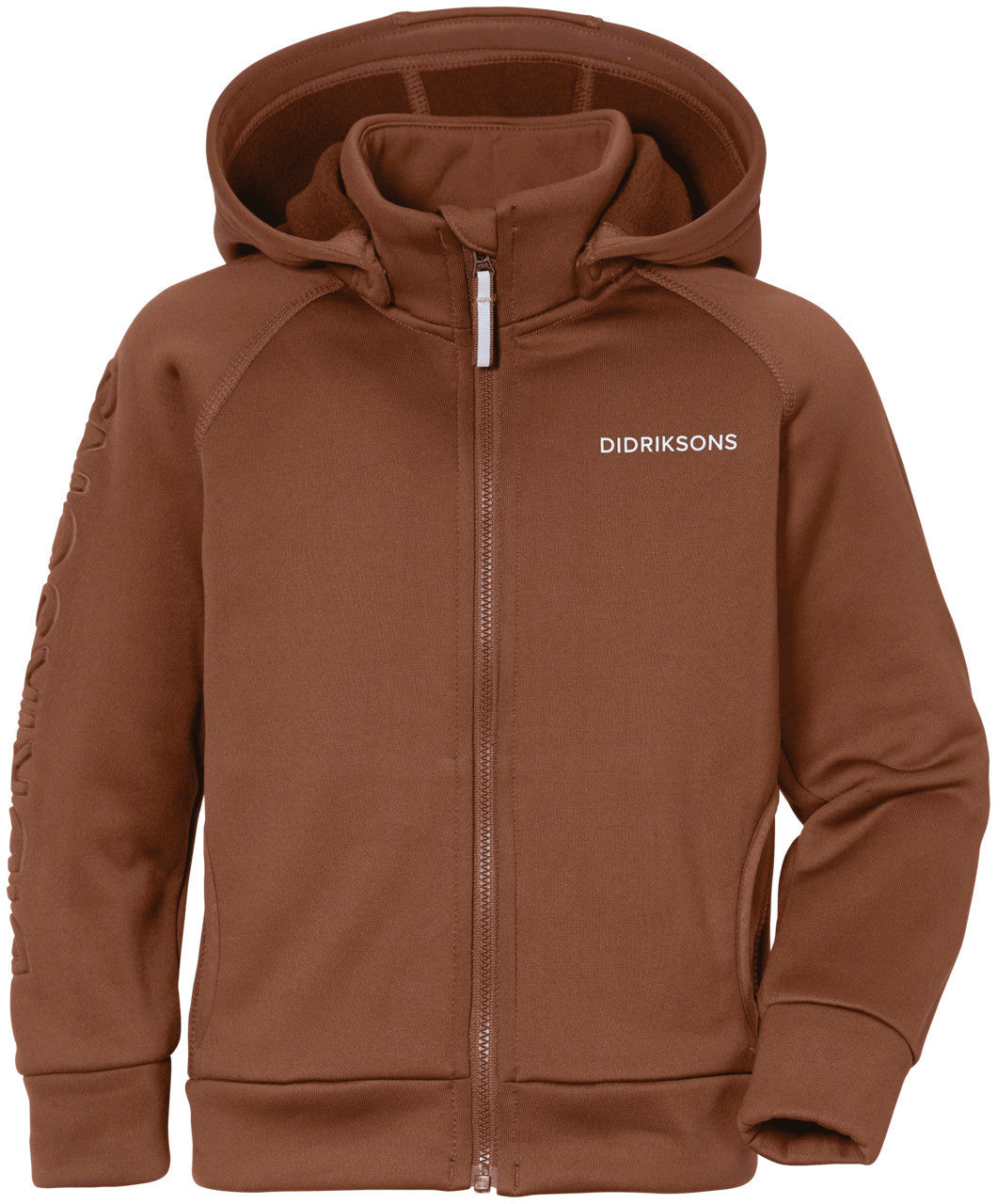 Kids Corin Technical Zip Jacket – Mid Layer | Didriksons #color_earth-brown