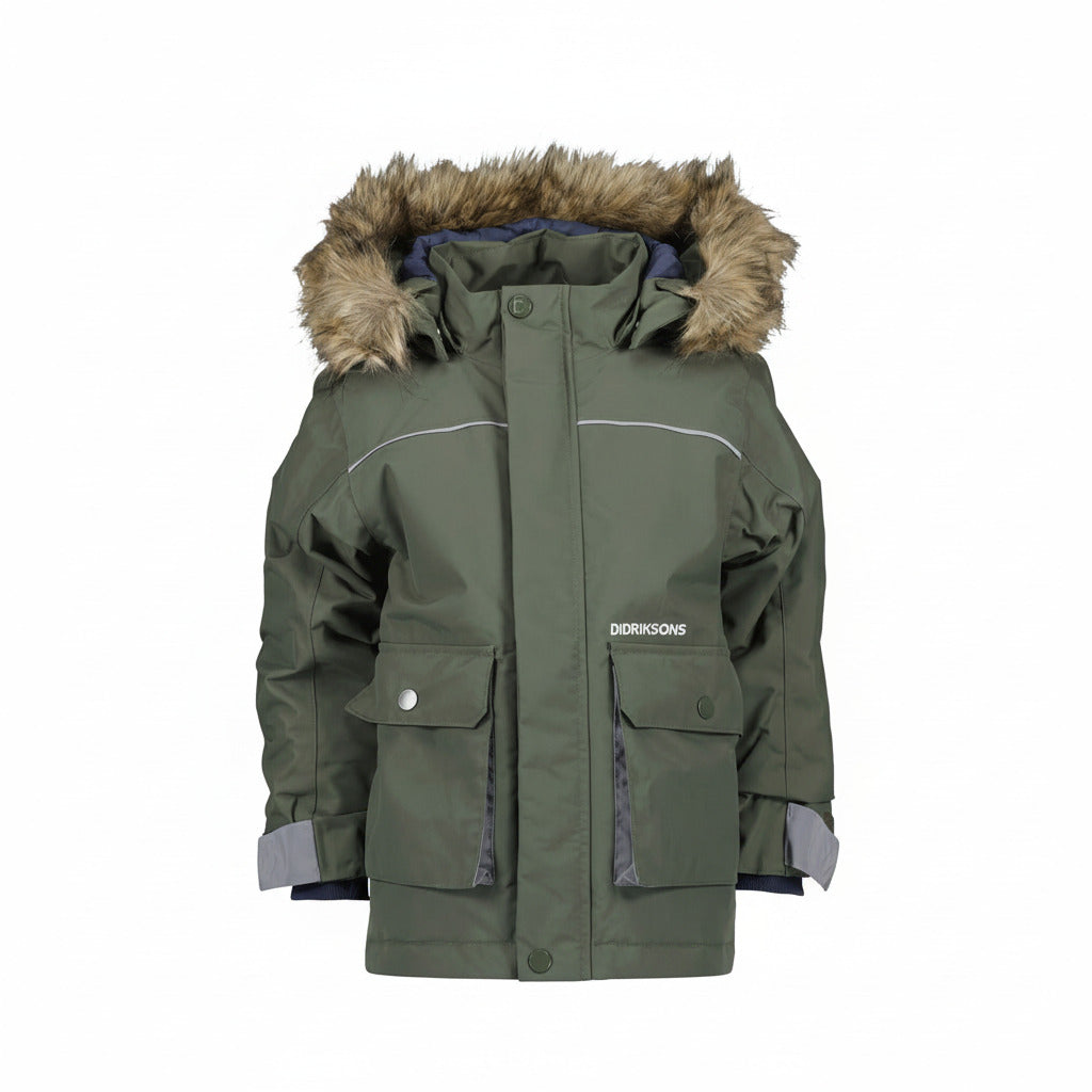 Kids Bjornen Waterproof Winter Jacket – Insulated Didriksons Deep Green  90/2y