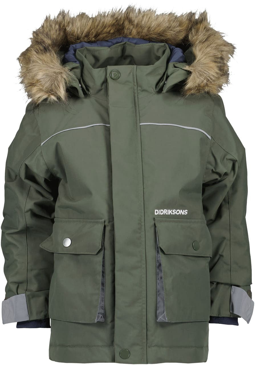 Kids Bjornen Waterproof Winter Jacket – Insulated | Didriksons #color_deep-green