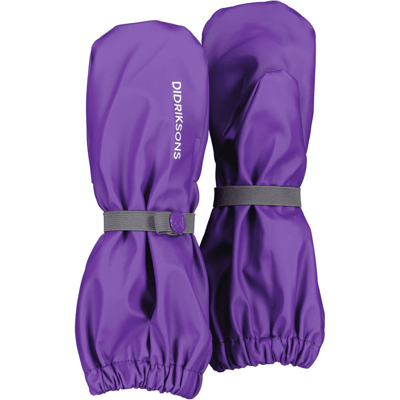 Kids Long Cuff Fleece Lined Rain Mittens – Waterproof, PU | Didriksons #color_disco-purple