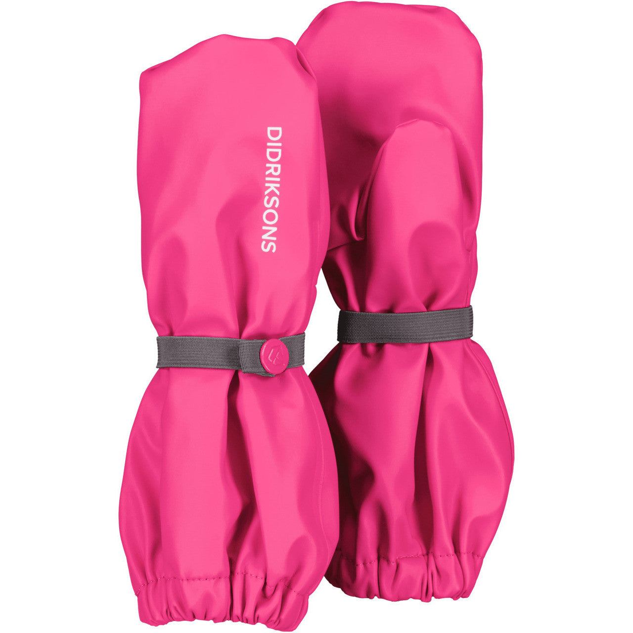 Kids Long Cuff Fleece Lined Rain Mittens – Waterproof, PU | Didriksons #color_true-pink