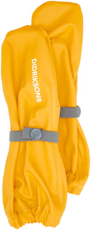 Kids Unlined Long Cuff Rain Mittens– Waterproof, PU | Didriksons #color_oat-yellow
