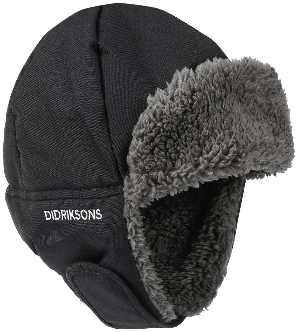 Kids Biggles Classic Trapper Style Winter Hat – Waterproof, Fleece Lined | Didriksons #color_black