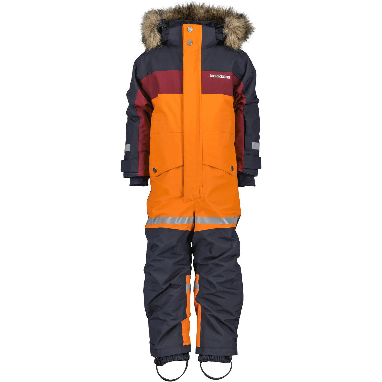 Kids Bjarven Waterproof Winter Snowsuit – Insulated | Didriksons #color_orange-jam