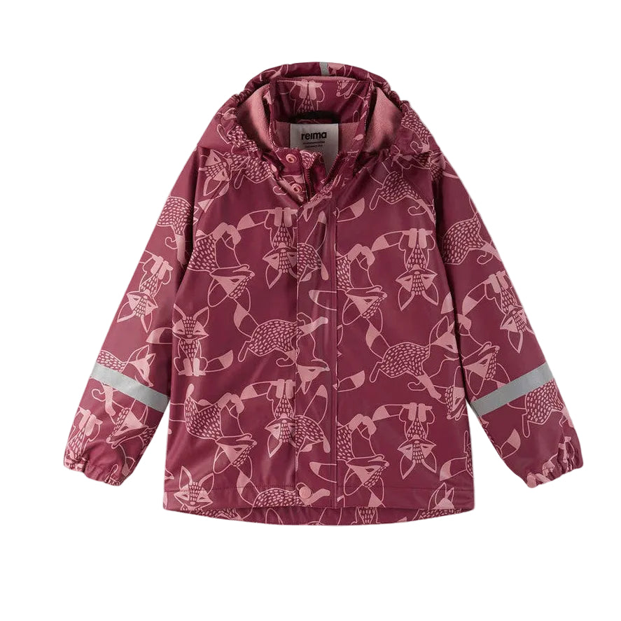 Kids Fleece Lined Waterproof Rain Jacket | Reima #color_jam-red