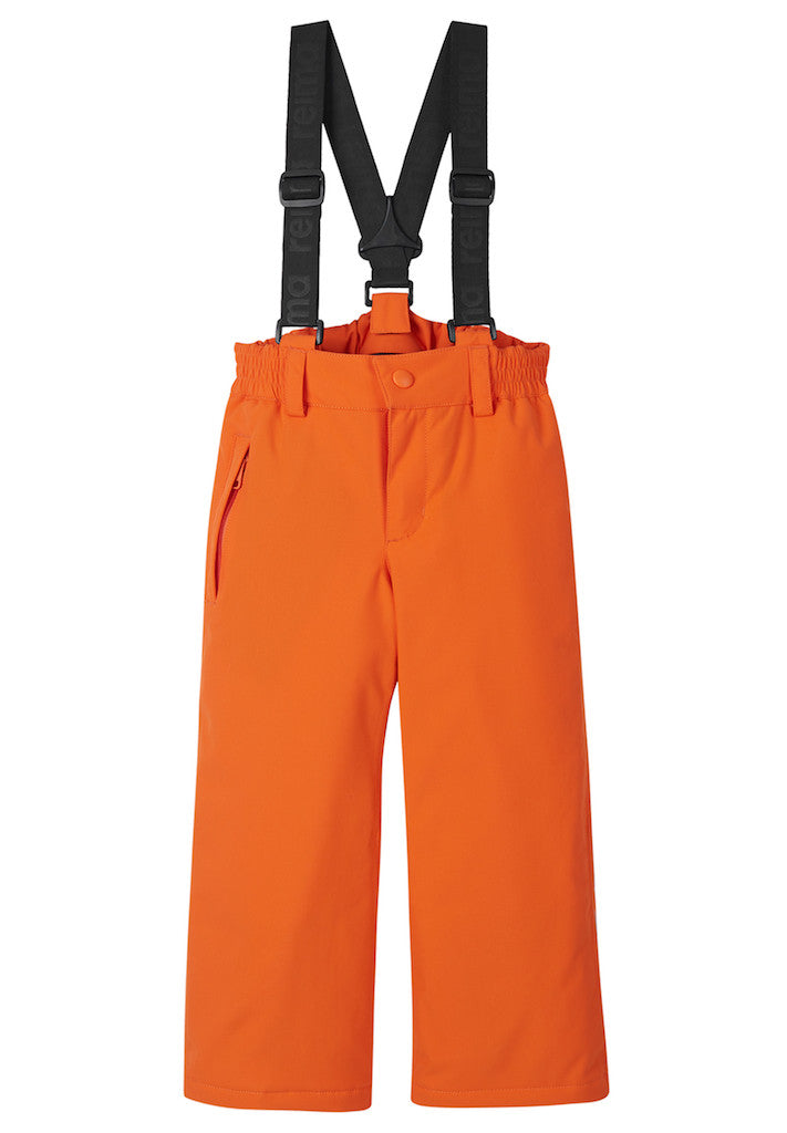 Kids Waterproof Loikka Winter Suspender Snow Pants - Insulated | Reima #color_true-orange