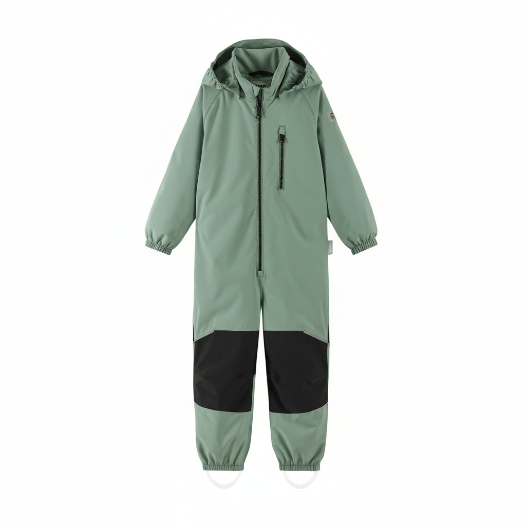 Kids Waterproof Kaunisto Snowsuit - Reinforced Knees | Reima #color_clay-green