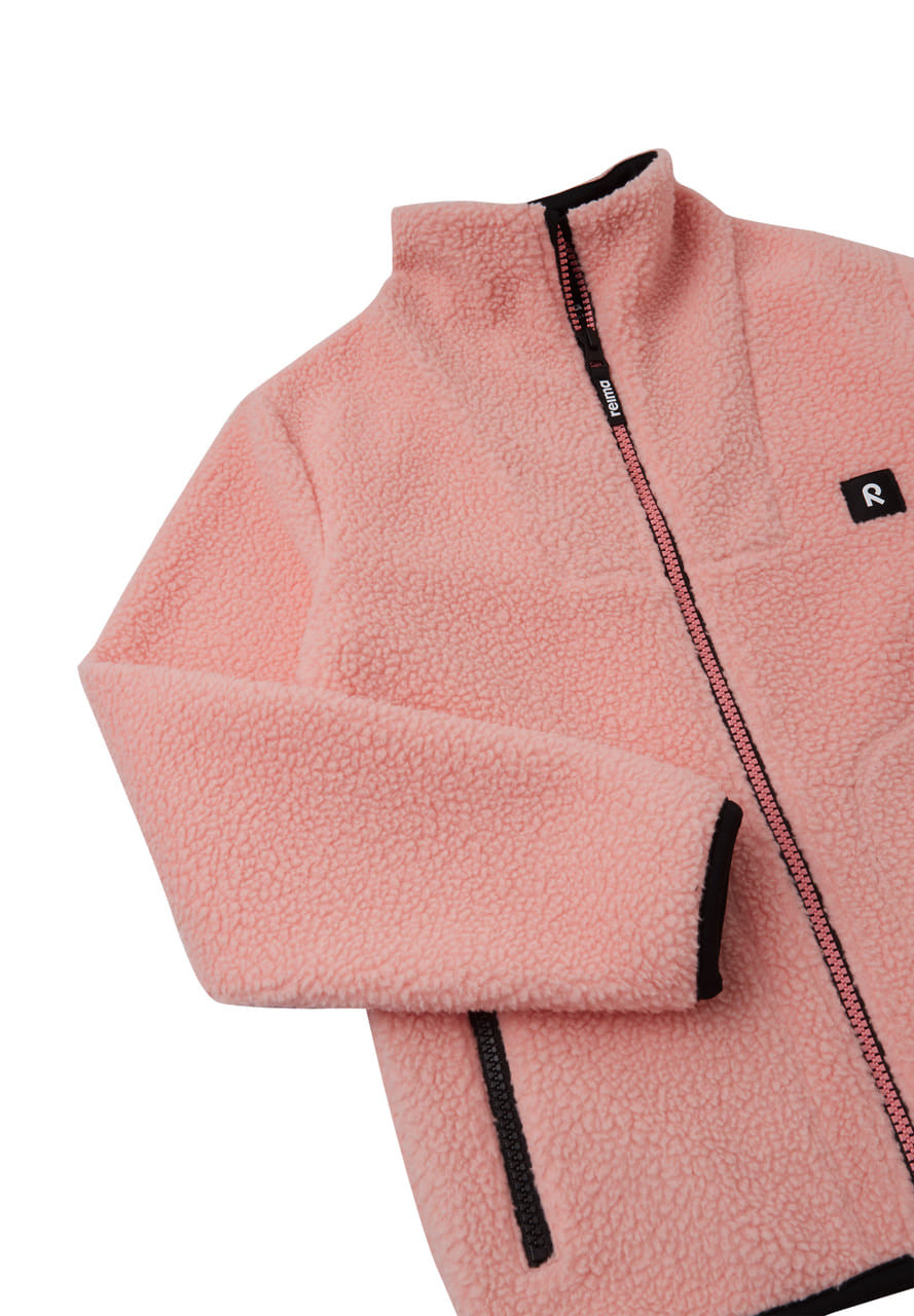 Kids Pile Fleece Turkki Mid Layer Sweater - Jersey Lined | Reima #color_peach-pink