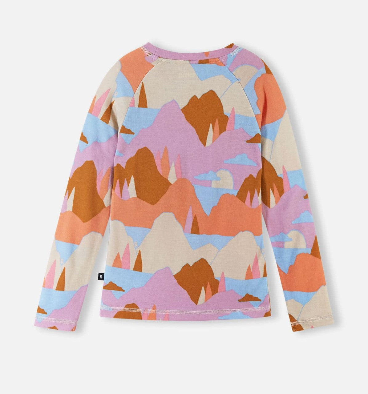 Kids Merino Wool Viias Wool Layering Shirt - Base Layer | Reima #color_cantaloupe-orange