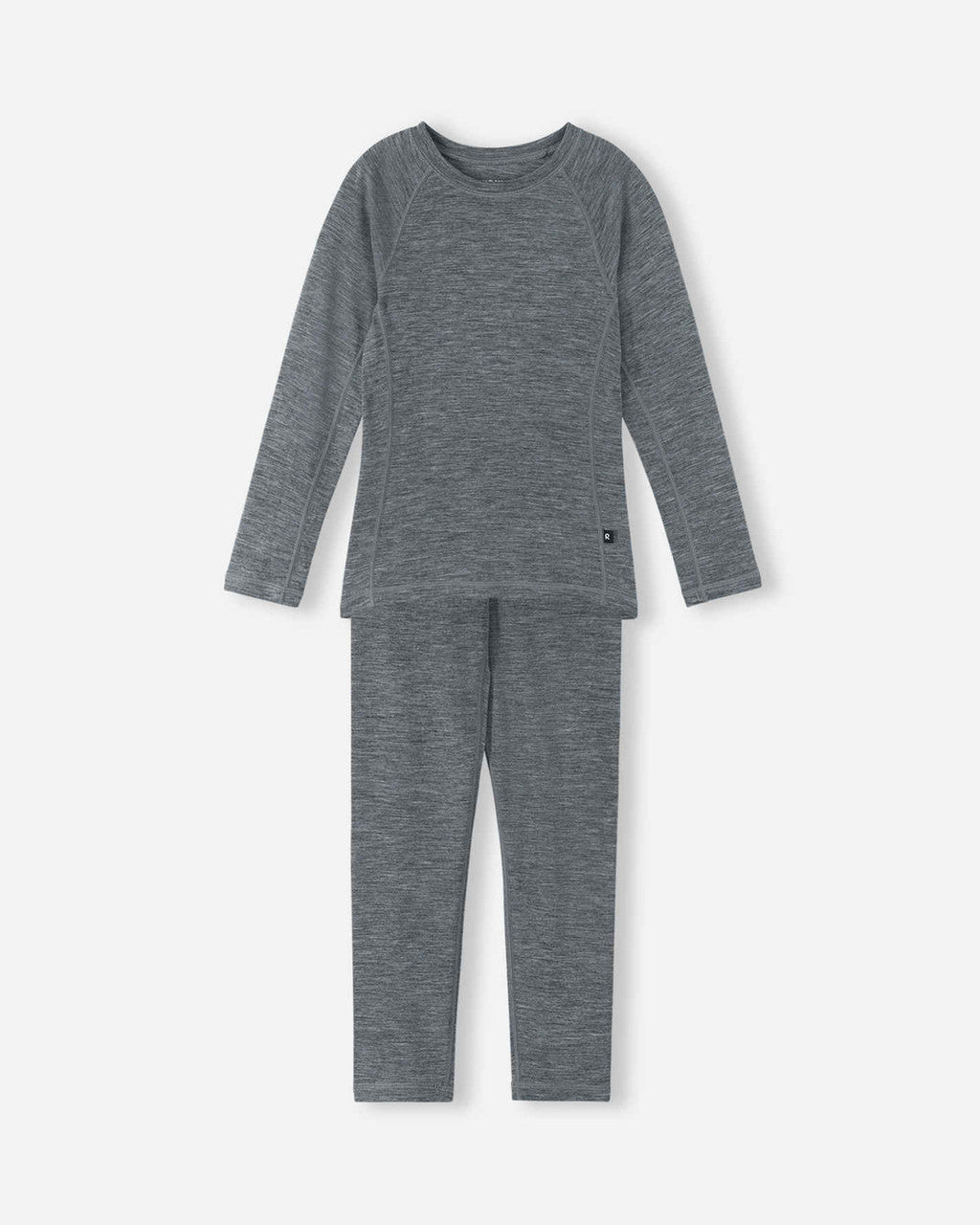 Kids Wool Blend Kinsei Base Layer Set - Moisture Wick | Reima #color_melange_grey