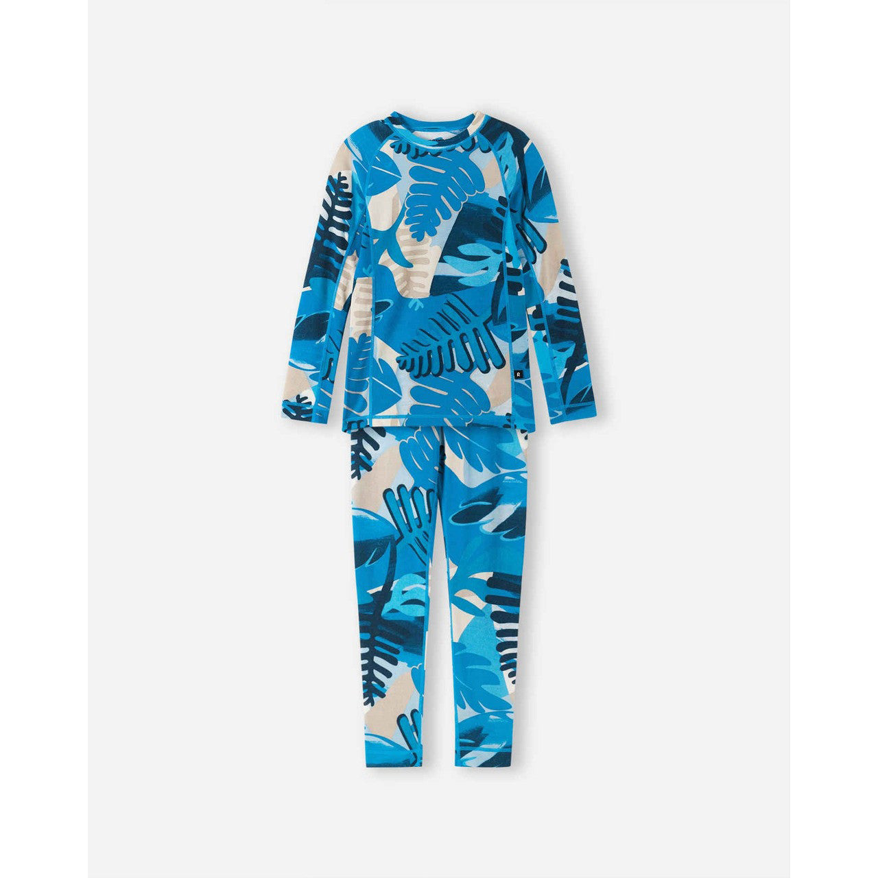 Kids Merino Wool Bamboo Taitoa Base Layer Set - High Wicking | Reima #color_bright-blue