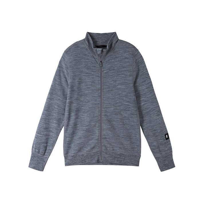 Kids Merino Wool Mahin Wool Zip Jacket - Mid Layer| Reima #color_melange-grey