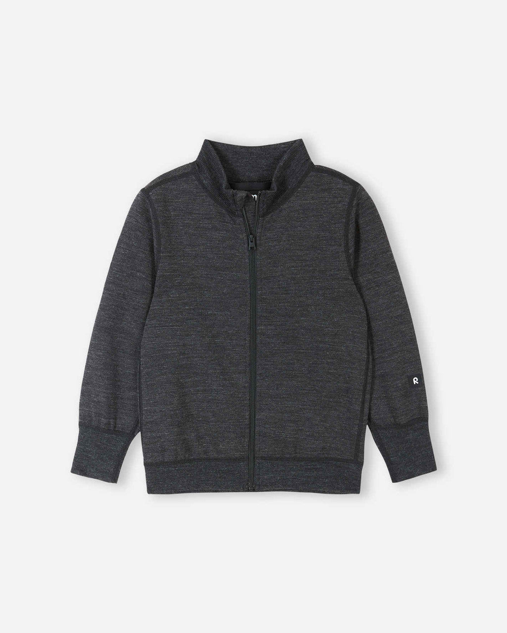 Kids Merino Wool Mahin Zip Jacket - Mid Layer | Reima #color_black-melange