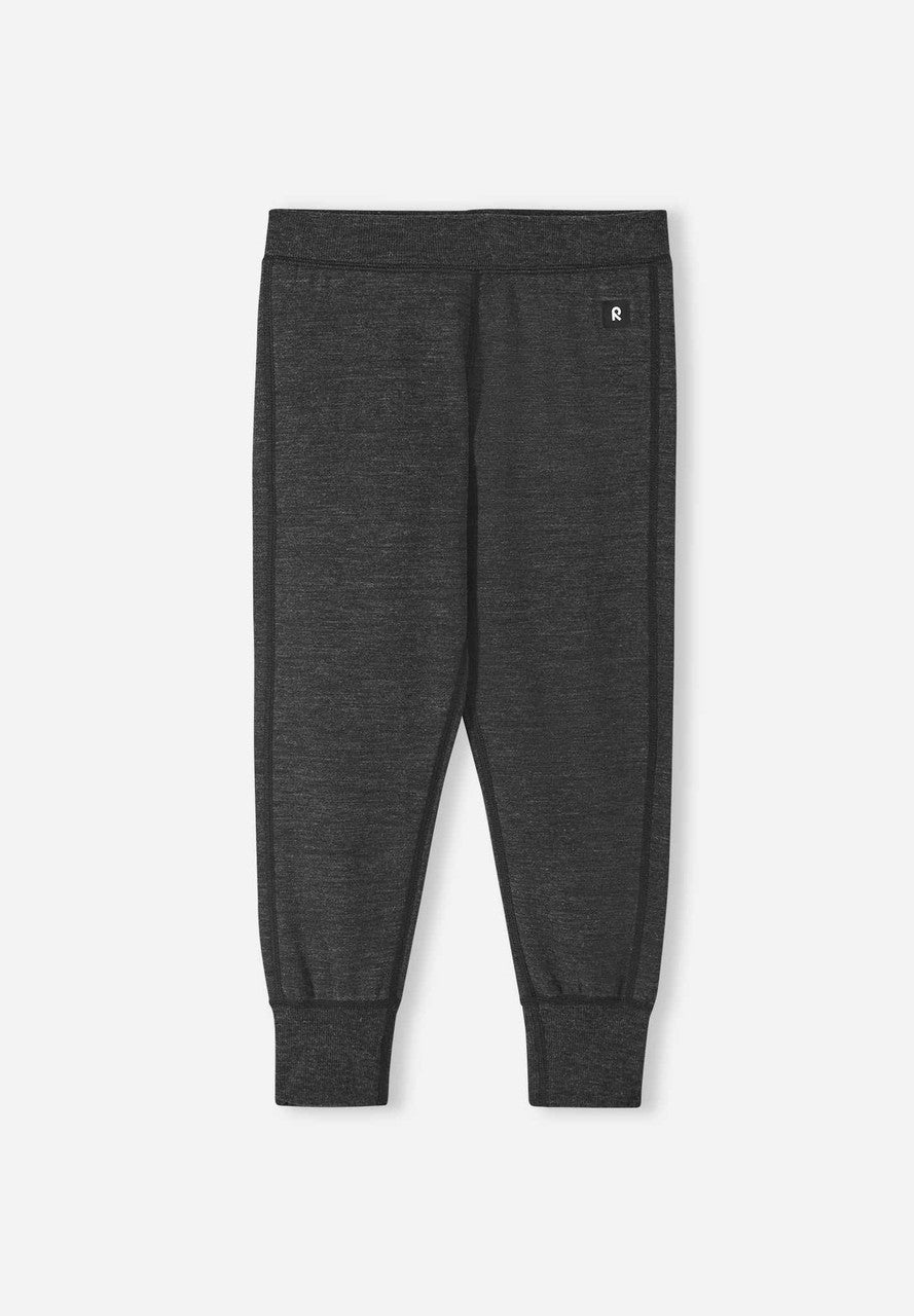 Kids Merino Wool Misam Pants - Mid-Layer | Reima #color_black_melange