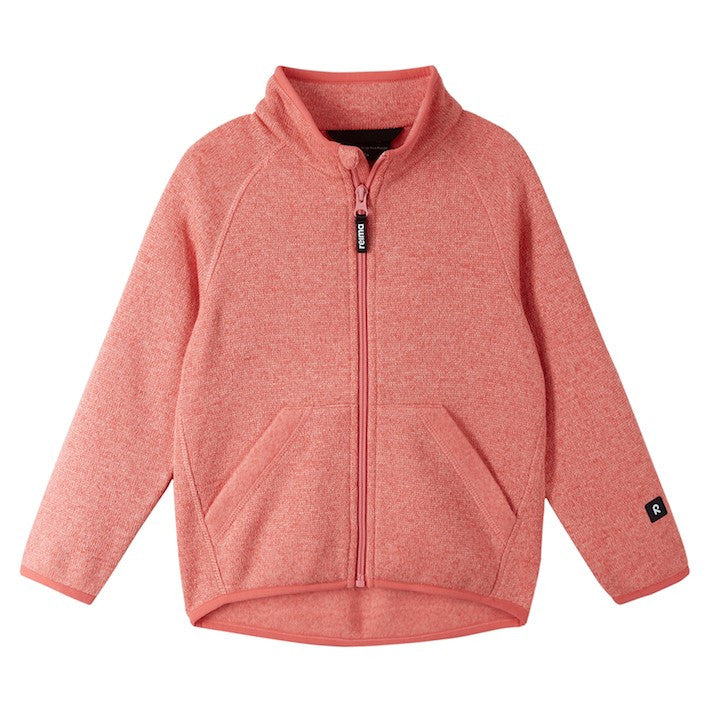 Kids Fleece Hopper Zip Jacket - Mid Layer | Reima #color_pink-coral