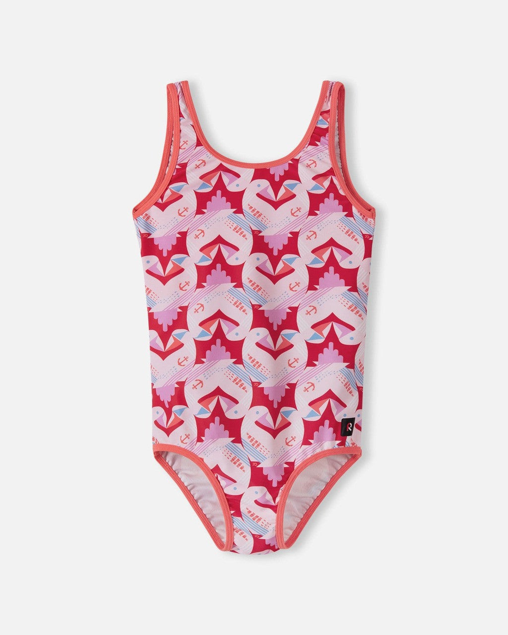 Kids SunProof Uimaan One Piece Swimsuit - UV 50+ | Reima #color_misty-red-print