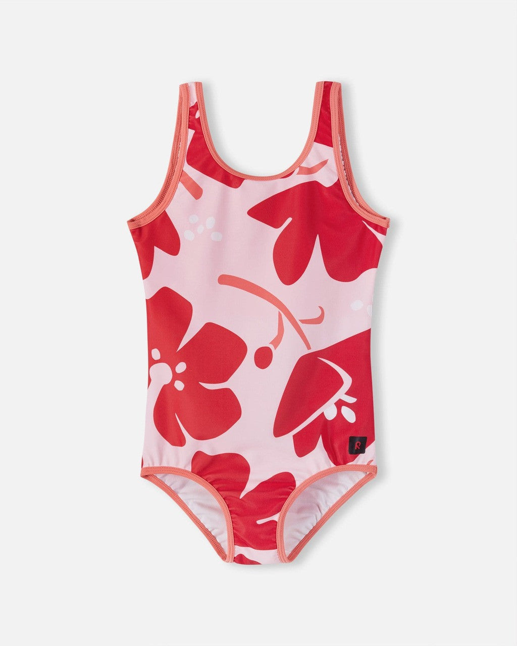 Kids SunProof Uimaan One Piece Swimsuit - UV 50+ | Reima #color_misty-red-flower-print