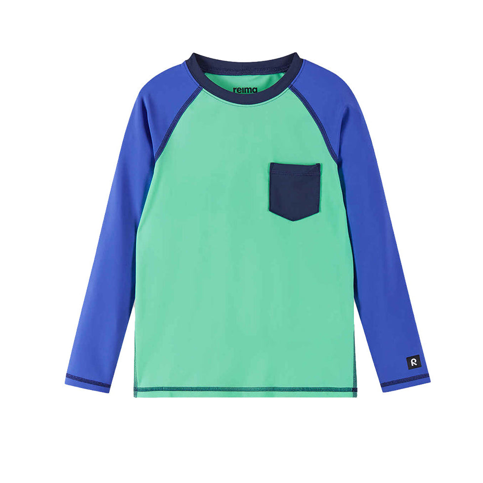 Kids Kroolaus Rash Guard – UPF 50+ Long Sleeve Sun Protection Swim Shirt | Reima | #color_fresh-mint