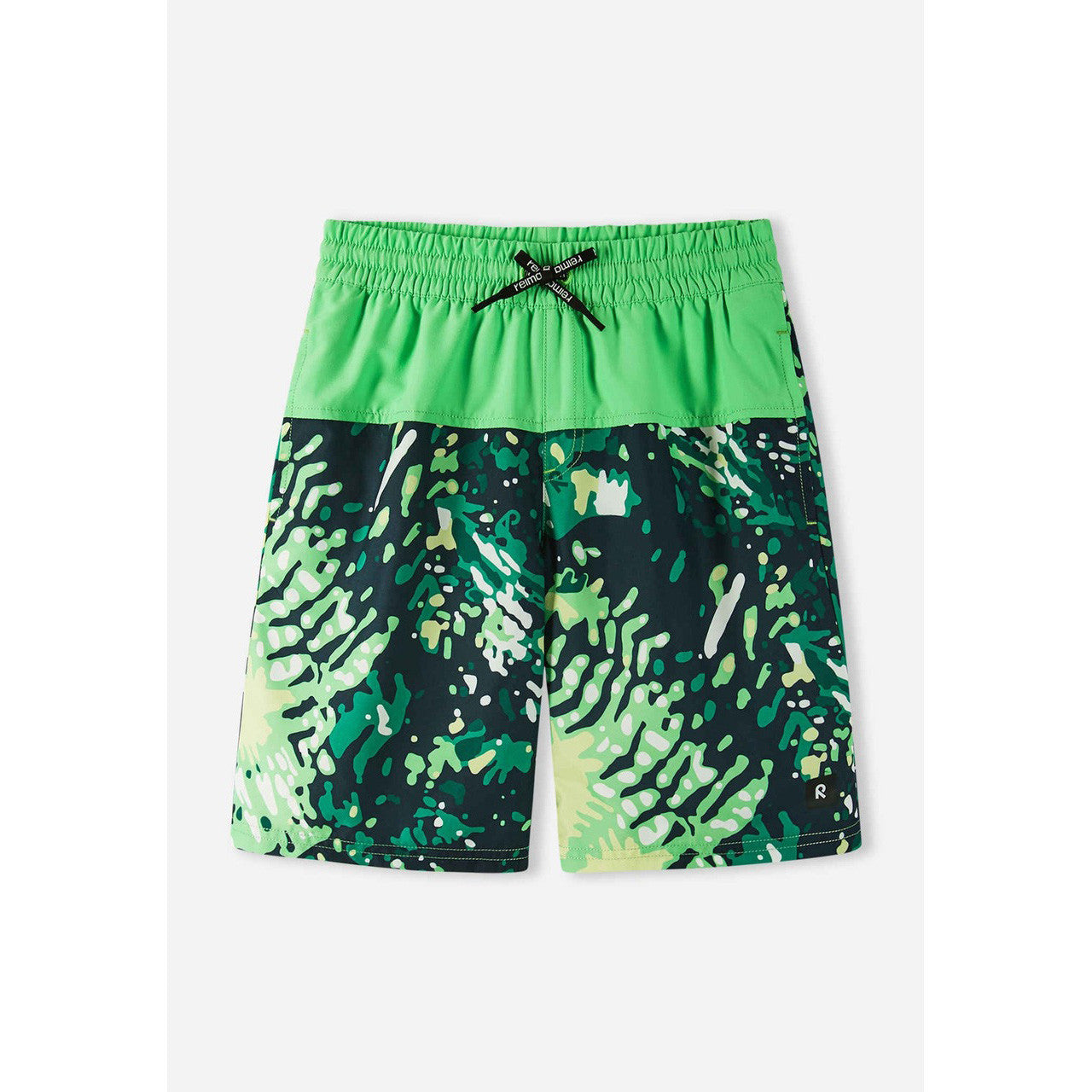 Kids SunProof Papaija Knee Length Swimming Trunks - UV 50+ | Reima #color_summer-green