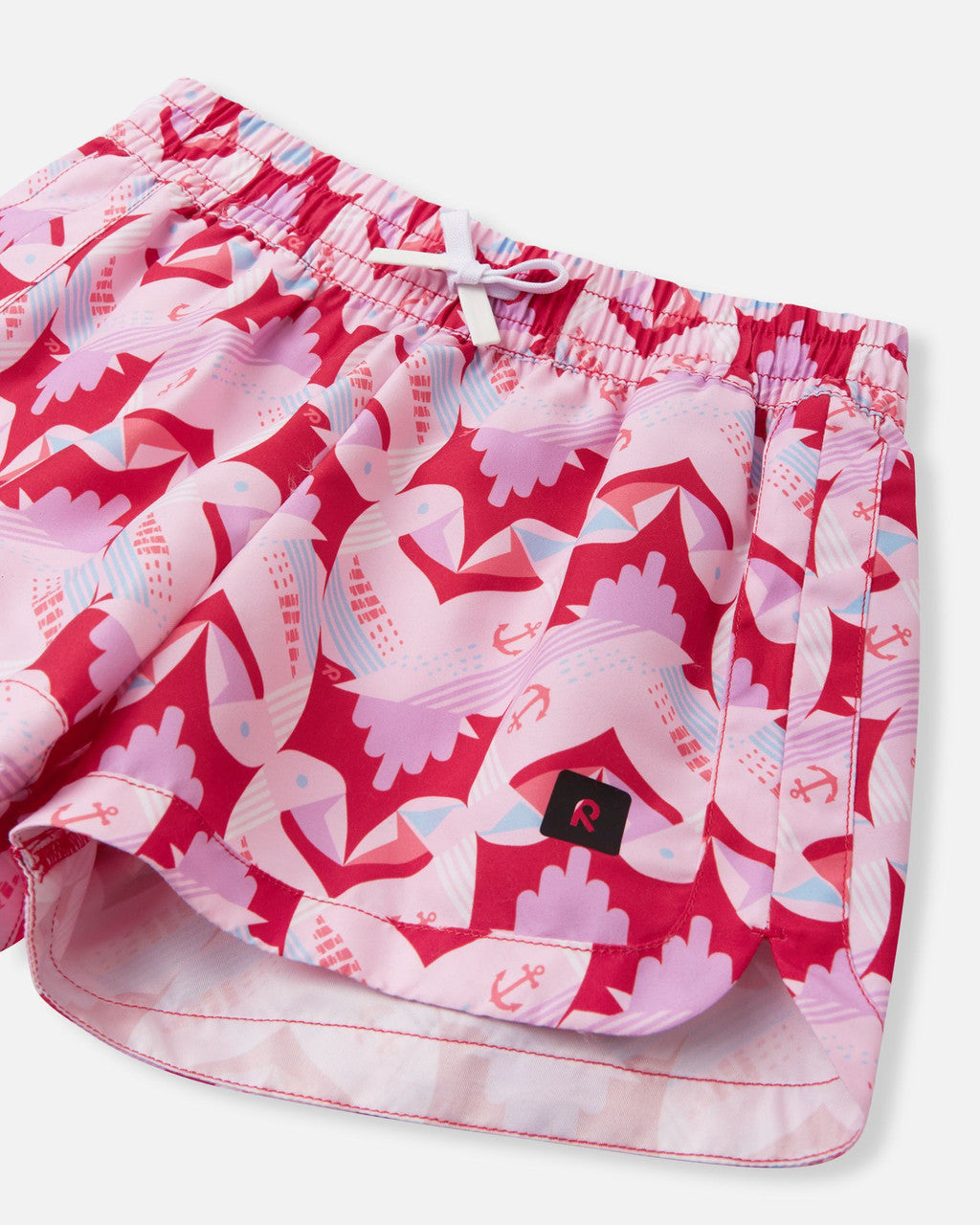 Kids SunProof Printed Nauru Shorts - UV 40+ | Reima #color_misty-red