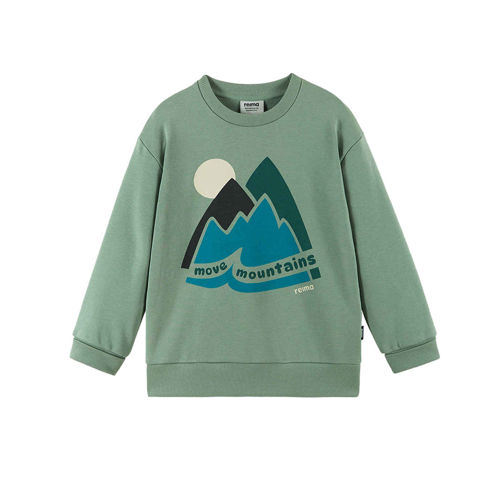 Kids Sweatshirt – Soft Stretch Everyday Comfort Layer | Reima | #color_stone-green