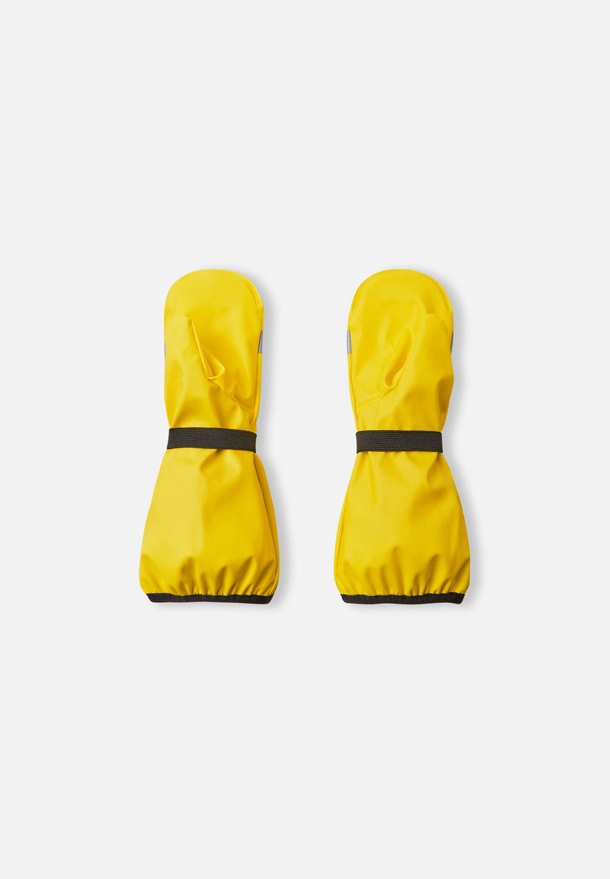 Kids Waterproof Puro Super Long Cuff Rain Mittens - Lightly Lined| Reima #color_yellow