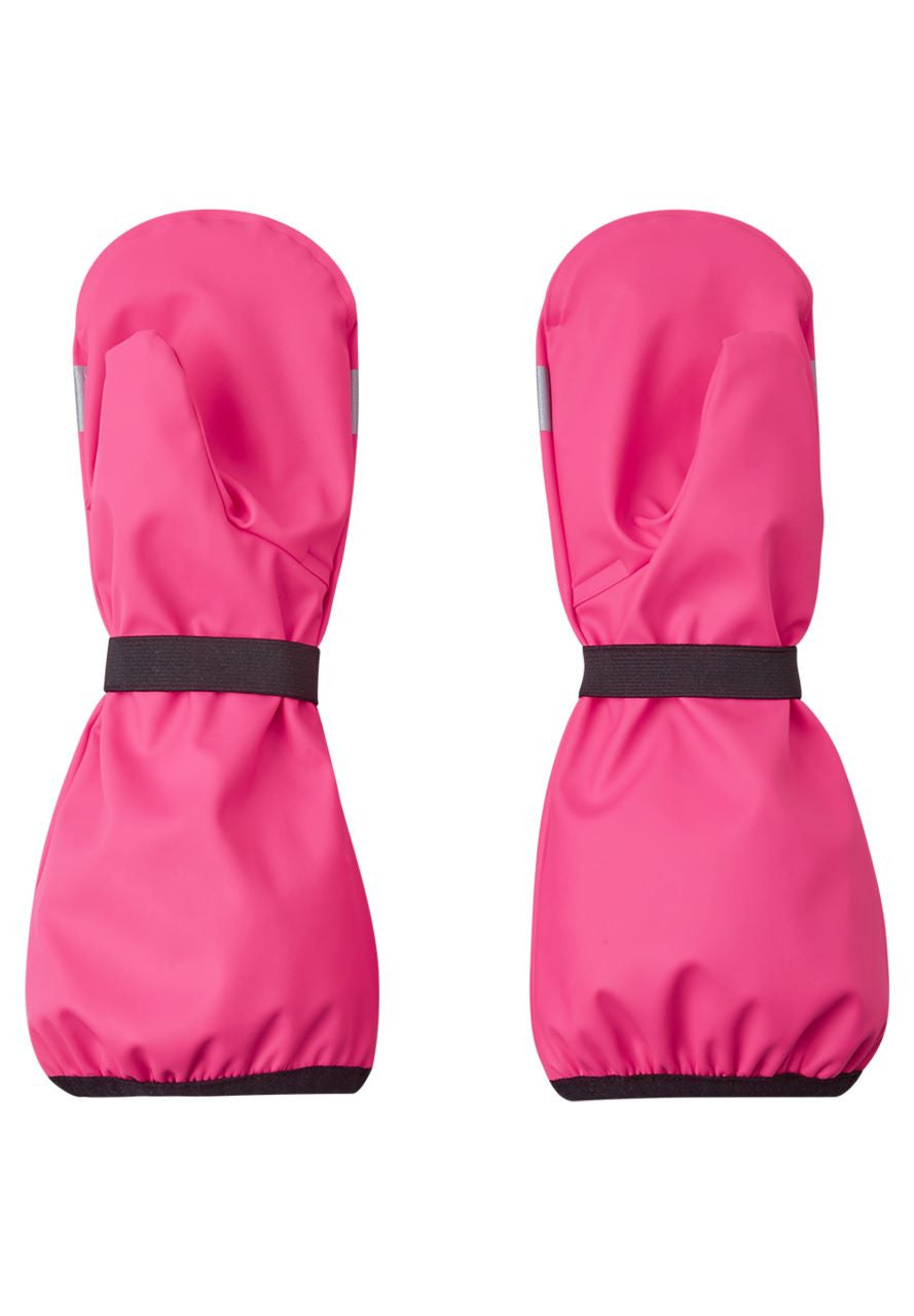 Kids Waterproof Puro Super Long Cuff Rain Mittens - Lightly Lined| Reima #color_candy-pink