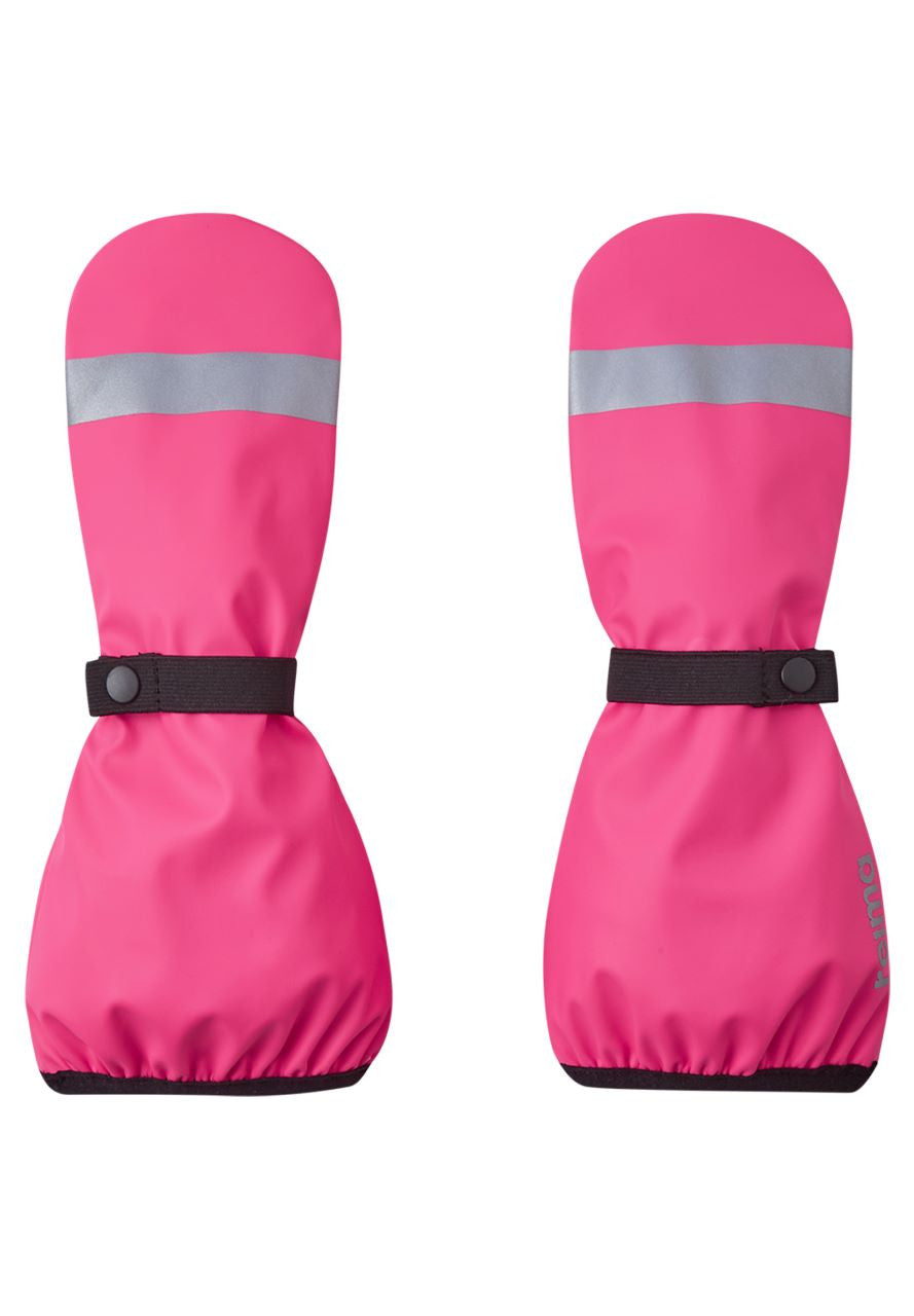 Kids Waterproof Puro Super Long Cuff Rain Mittens - Lightly Lined| Reima #color_candy-pink