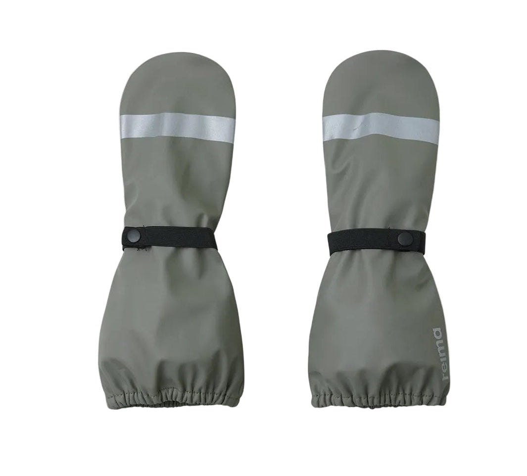 Kid Waterproof Long Cuff Rain Mitten - Unlined | Reima #color_greyish-green
