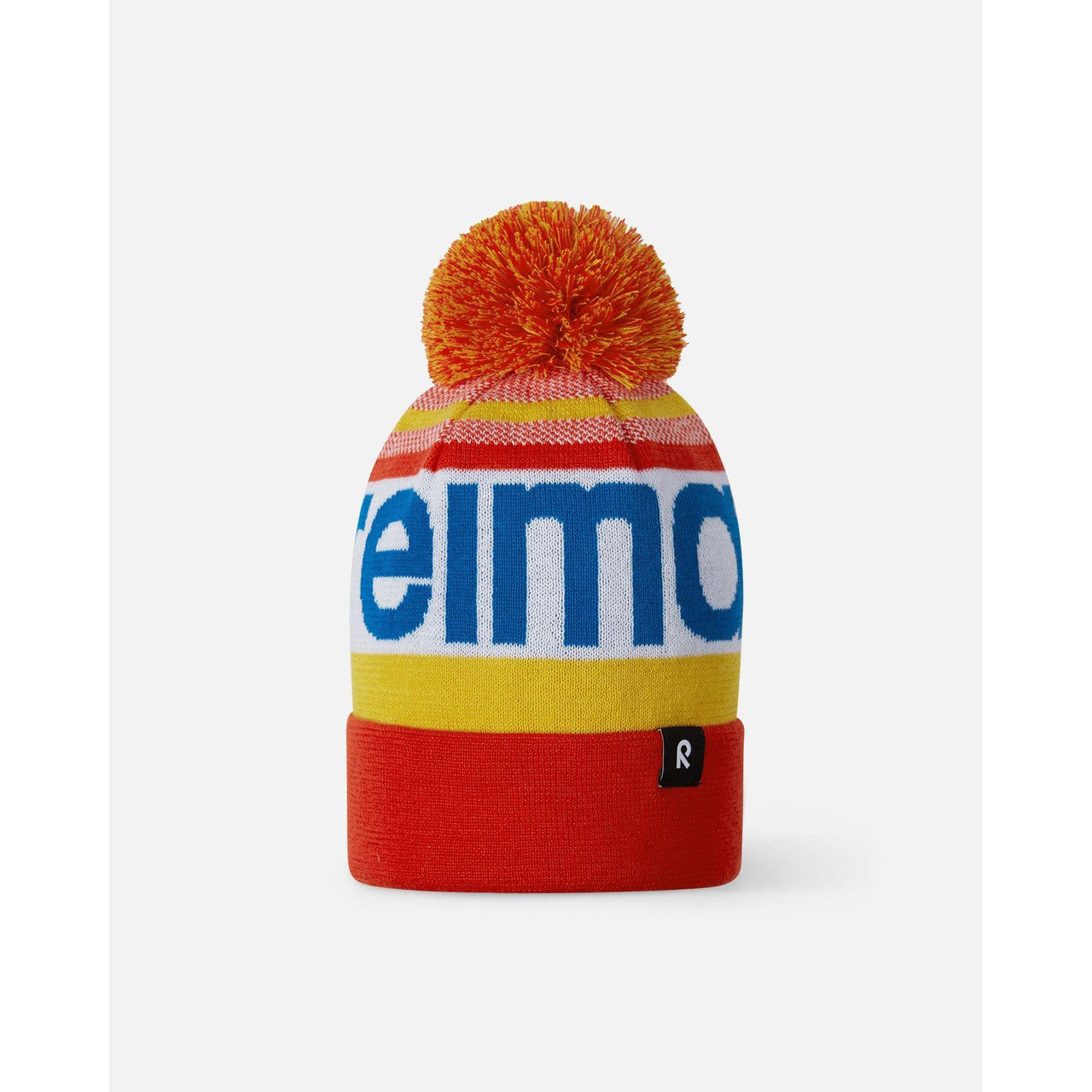 Kids Lined Taasko Winter Beanie - Pom Top | Reima #color_tomato-red