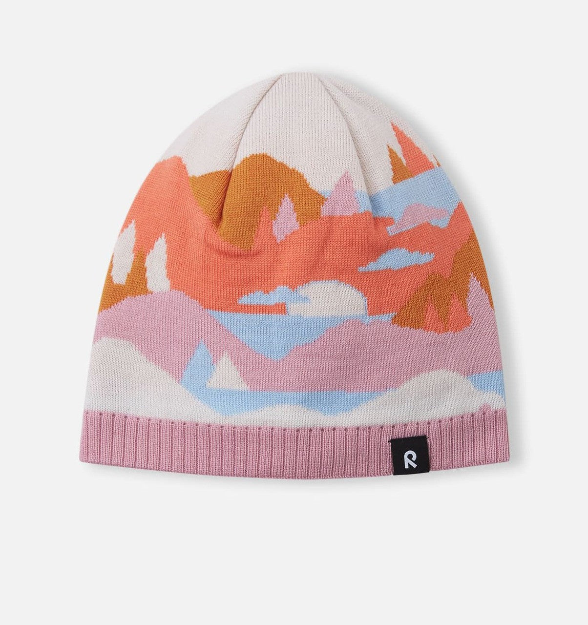 Kids Merino Wool Kuviot Wool Printed Beanie | Reima #color_cantaloupe-orange