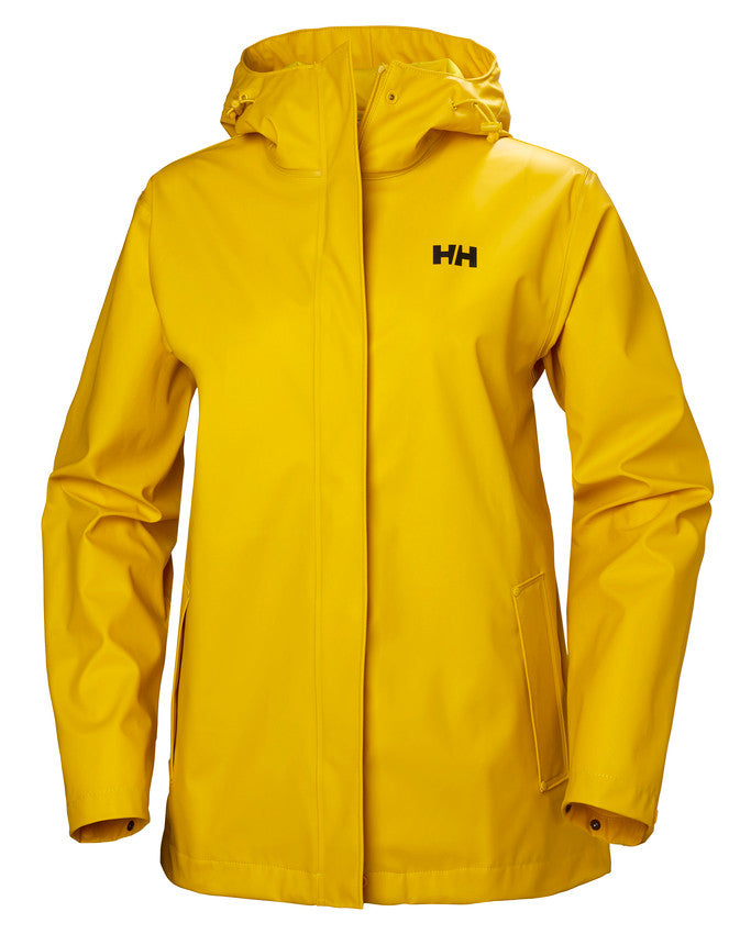 Womens Waterproof Moss Rain Jacket – PU | Helly Hansen #color_essential-yellow