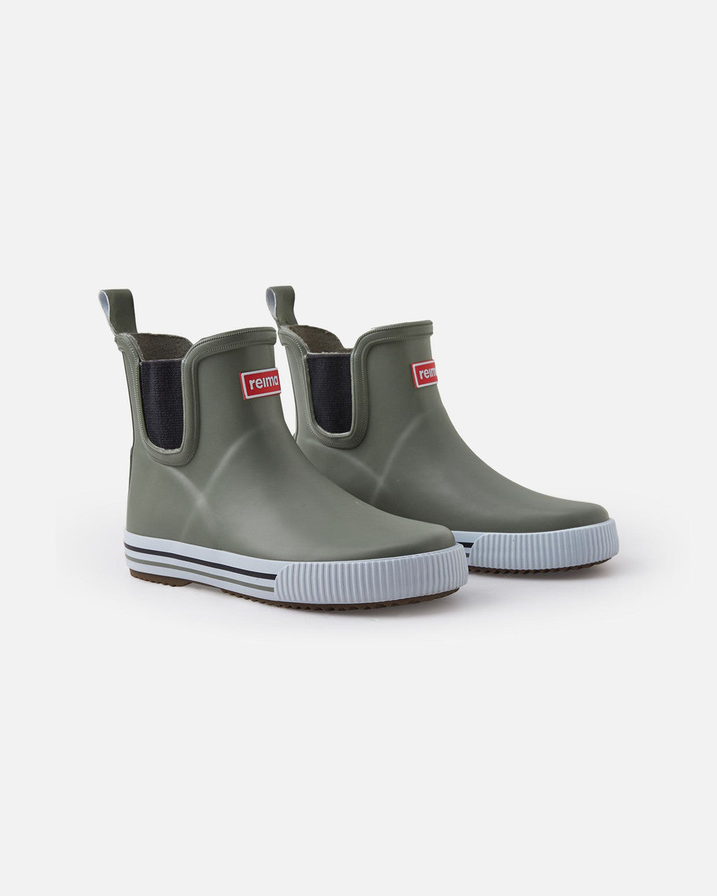Kids Waterproof Ankles Rain Boots - Easy Slip On | Reima #color_greyish-green