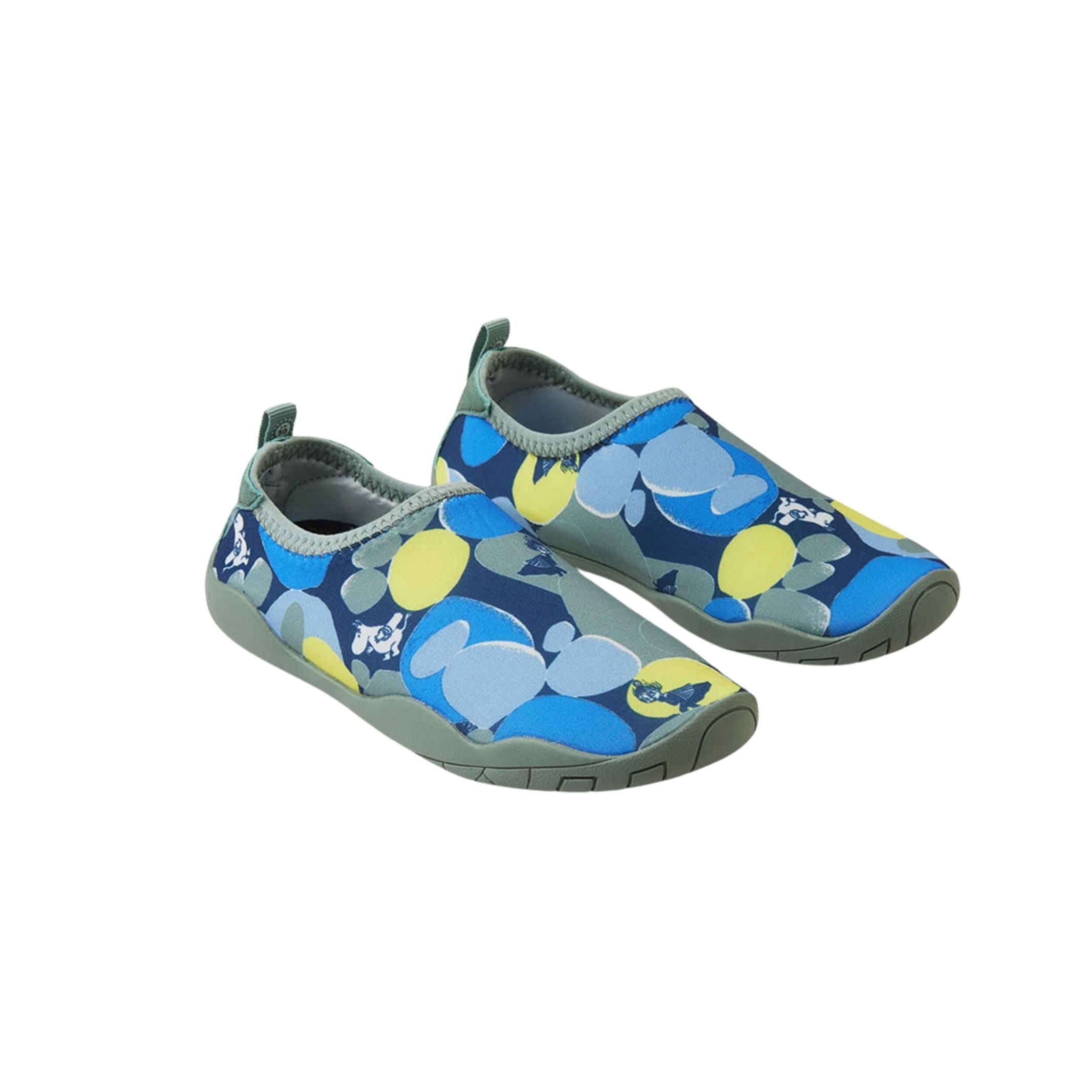 Kids Protective Moomin Print Lean Water Shoes - UPF 50 | #color_stone-green