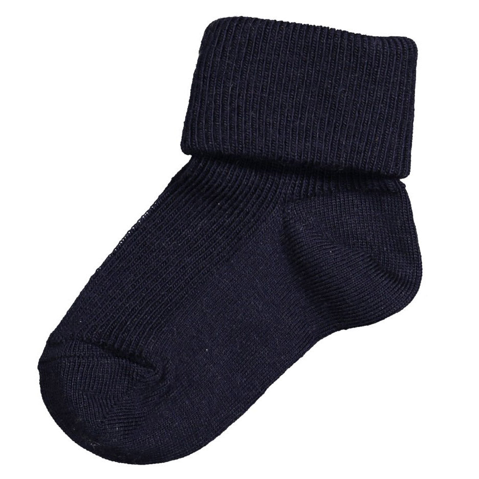 Kids Wool Turn Up Socks | Polarn O. Pyret | #color_dark-sapphire