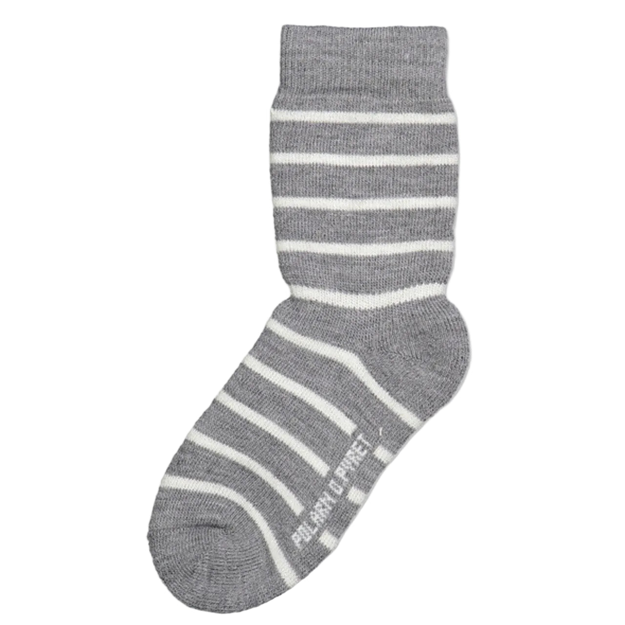 Kids Wool Terry Striped Socks | Polarn O. Pyret | #color_grey-melange